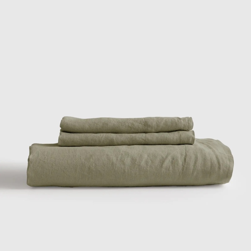 Quince European Linen Fitted Sheet Set Queen